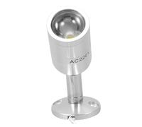 HOMSFOU Foco De Gabinete Led 3w 6500k Blanco Frío Acero Inoxidable Giratorio 360° Para Vitrina Joyería Exposiciones 1 Unidad Para Centro Comercial