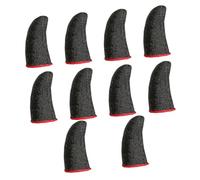 HOMSFOU Fundas para Dedos Antitranspirantes para Juegos, 10 Piezas, Negras Borde Rojo, Flexibles y Finas, Compatibles Pantalla Táctil, Accesorio Cómodo para Jugadores Profesionales