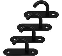 HOMSFOU Gancho para Cubo de Agua de Ganado Acero Inoxidable Negro Mediano, 4 Piezas, Colgador Estable para Granero y Establo, Accesorio Resistente para Alimentación y Riego Equino