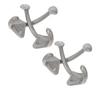 HOMSFOU Ganchos de Pared de Hierro Montados en Pared en Color Plata Vintage Juego de 4 Piezas para Organizar Objetos y Colgar Ropa para Funcional