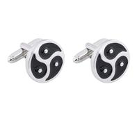 HOMSFOU Gemelos Tai Chi Redondos de Aleación para Camisa, Clavos para Puños, 1 Par, Accesorios de Manga para Hombre, Ideales para Eventos Formales y Casuales