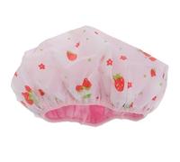 HOMSFOU Gorro de Ducha Doble Capa Estampado de Fresa, Gorra Elástica de Secado Rápido, Talla Única, Accesorio de Baño para Proteger Cabello en Ducha y Spa