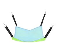 HOMSFOU Hamaca para Gatos Colgante M Tamaño, Malla Transpirable Doble Cara en Verde Neón y Azul, Cama para Jaula Ajustable, Nido Cómodo para Dormir y Descansar Gatos Pequeños