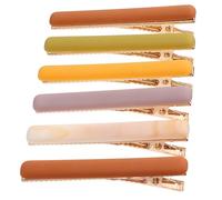 HOMSFOU Horquillas Cabello Tipo Pato 6 Piezas, Pinzas Sencillas Metálicas para Flequillo y Decoración, Clips Laterales Prácticos para Salón y Uso Diario Color Aleatorio