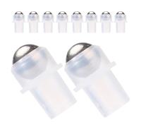 HOMSFOU Insertos de Rodillo para Botella de Perfume 16 Dientes, Bola Rodante de Pe Transparente, Accesorio para Frascos de Aceite Esencial y Brillo Labial, 10 Piezas para Recarga