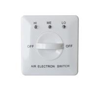HOMSFOU Interruptor de Tres Velocidades para Ventilador de Bobina Control de Aire Acondicionado Central, Material PC Resistente al Fuego, Color Blanco
