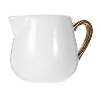 HOMSFOU Jarra de Leche Cerámica Grande Mango Dorado, Contenedor para Leche y Salsa, Taza para Espumar Café, Adecuado para Uso Doméstico en Cocina y Servir Bebidas Calientes