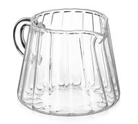 HOMSFOU Jarra de Vidrio de Borosilicato 200 Ml Pequeña, Taza para Espumar Leche Transparente, Diseño Compacto para Café y Té en Hogar, Restaurante o Cafetería