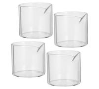 HOMSFOU Jarra de Vidrio Transparente para Espresso de 110 Ml, Set de 4 Piezas, Dispensador Pequeño para Leche y Jarabe, Recipiente para Café Concentrado, Adecuado para Hogar, Bares