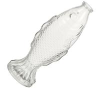 HOMSFOU Jarrón Grande de Vidrio Transparente Forma de Pez, Botella Decorativa y Artificiales, Diseño Delicado para Decoración de Mesa en Hogar y Oficina