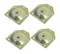 HOMSFOU Juego De 4 Placas De Montaje Inclinadas De Hierro Galvanizado Para Patas De Sofá y Silla, Fijador De Patas De Mesa De 12° Tornillos, 70x67x1.2 Mm, Reparación y Ajuste Rápido De Muebles