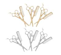 HOMSFOU Juego de Broches de Peluquero Tijeras y Peine, 6 Piezas en Cristal, Adecuado para Adornos de Fiesta y Complementos de Ropa