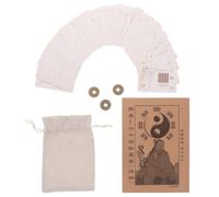 HOMSFOU Juego de Cartas I Ching 64 Hexagramas Monedas de Adivinación, Manual Ilustrado para Principiantes, Herramienta Feng Shui para Prosperidad y Cultura China, Set Completo