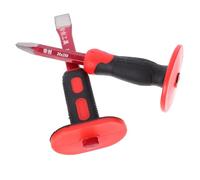 HOMSFOU Juego de Cinceles de Mampostería 2 Piezas Acero al Cromo Vanadio 25 Cm Cabezas Plana y Puntiaguda Protector de Goma Antideslizante para Demolición y Tallado de Piedra