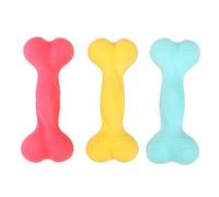 HOMSFOU Juguete para Morder Perros Diseño de Hueso, 3 Piezas de TPR Resistente para Rechinar Dientes y Juego Interactivo en Mascotas Color Aleatorio