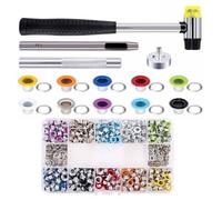 HOMSFOU Kit de 500 Cierres a Presión de Aleación Ojales Metálicos de 5mm para Reparación de Ropa y Manualidades en Lona y Bolsas