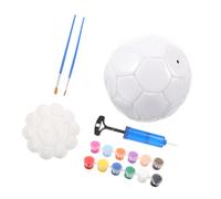 HOMSFOU Kit de Manualidades Fútbol DIY Balón Pequeño Nº3 Blanco para Pintar, 7 Piezas de Plástico Pu para Decoración al Aire Libre, Accesorio Deportivo sin Pintar Familias Color Aleatorio