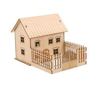 HOMSFOU Kit de Montaje de Madera 3D para Adultos, Modelo de Cabaña de Campo Pequeña, Rompecabezas de Madera Preensamblado, Decoración Artesanal para Escritorio y Manualidades Creativas