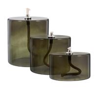 HOMSFOU Lámpara de Queroseno de Vidrio Vintage 3 Piezas en Tonos Verde Oliva Candelabros para Lámparas de Aceite Decoración del Hogar para Bodas y Uso Interior para Ambiente Retro