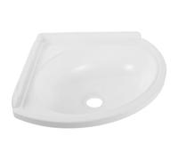 HOMSFOU Lavabo de Esquina Triangular Pequeño de Plástico para Baño, Montaje Mural Orificio para Grifo, Adecuado para Apartamentos y Balcones Pequeños