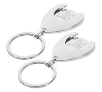 HOMSFOU Llavero Ficha de Metal para Carrito de Supermercado, Set de 2 Piezas Resistentes, Adecuado para Liberar Carrito y Uso Diario