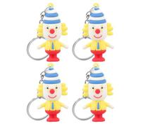 HOMSFOU Llavero Pequeño de Muñeca Payaso 4 Unidades Colgante para Mochila Bolso Pack Obsequio Fiesta Circo Charms Bolsos Monedero Llavero Divertido