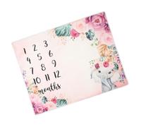 HOMSFOU Manta para Ñiño Mensual 100x81 Cm Suave para Fotos de Recién Nacido Diseño para Shower y Decoración de Habitación Infantil