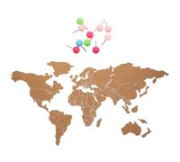 HOMSFOU Mapa de Viajes en Tablero de Corcho de Madera Autoadhesivo, Decoración de Pared Mapa del Mundo Hogar, Ligero y Delicado Color Aleatorio