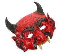 HOMSFOU Máscara de Demonio Cuernos para Halloween en Piel Pu, Diseño Único y Llamativo que No Afecta para Eventos Temáticos