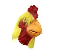 HOMSFOU Máscara de Pollo de Látex Amarilla para Cosplay y Fiesta, Diseño Creativo y Divertido, Resistente Cumpleaños y Otros Eventos