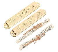 HOMSFOU Mezuzá de Metal Dorado para Puerta de Entrada, Par de Adornos Religiosos Judaicos Retro con Pergamino, Decoración para Sala de Estar y Hogar, Arte Mezuzá Tradicional