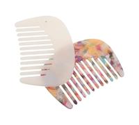 HOMSFOU Mini Peine Portátil de Acetato Francés Pequeño 2 Piezas, Peine Compacto Antiestático de Dientes Anchos para Desenredar Cabello, Bolso y Viaje, Peineta para Cuidado Diario