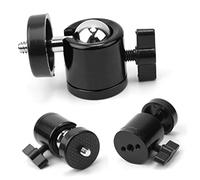 HOMSFOU Mini Trípode de 1/4 para Cámara Cabezal Esférico Negro, Compacto y Portátil, Soporte Giratorio 360° para Fotografía y Vídeo, Capacidad Máxima 2,5 Kg