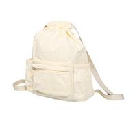 HOMSFOU Mochila Pequeña de Viaje Cordón para Gimnasio y Camping, Mochila Deportiva Ligera y Versátil para Mujer, Bolso Casual para Uso Diario y Ocio, Color Beige, 1 Unidad