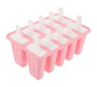 HOMSFOU Molde para Hacer Helado de Silicona Rosa 10 Cavidades, Herramienta Práctica para Paletas de Hielo Diy, Molde Creativo Seguro y Fácil de Limpiar para Cocina y Postres Caseros