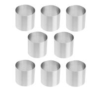 HOMSFOU Moldes Redondos para Pastel de Mousse de Acero Inoxidable 8 Piezas, Mini 5x5x5 Cm, Molde para Postres Caseros Diy, Utensilios para Hornear y Repostería Profesional