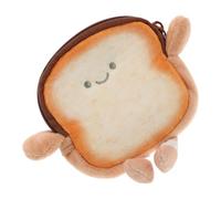 HOMSFOU Monedero Creativo Mini con Cremallera en Forma de Tostada, Bolso Pequeño Kawaii para Niñas, Monedero Novedoso para Monedas y Auriculares, Adecuado para Uso Diario y Obsequio