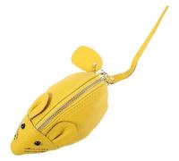 HOMSFOU Monedero Pequeño de Dibujos Animados para Mujer, Bolso Flexible de PU Suave en Color Amarillo Limón, Bolsa para Guardar Monedas y Cambio, Compacto y Ligero para Uso Diario y