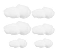 HOMSFOU Nubes colgantes para techo, 6 unidades, decoración nubes falsas de algodón simulado, decoración de habitación infantil y guardería para dormitorio, pared y fiesta