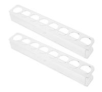 HOMSFOU Organizador de Refrigerador de Acrílico 8 Ranuras para Botellas Pequeñas, Soporte Resistente y Diseño para Almacenamiento de Diabéticos en Cocina o Tocador