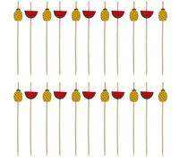 HOMSFOU Palillos de Cóctel de Madera para Celebración Verano 100 Piezas de Adorno Hawaiano para Tarta Cumpleaños y Selección de Frutas Elegante y Práctica Estilo Varios estilos
