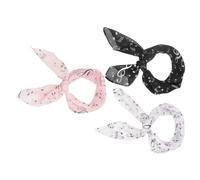 HOMSFOU Pañuelo Femenino de Gasa Fino 3 Piezas Notas Musicales, Cuadrados Pequeños en Colores, Bufanda Ligera y Decorativa para Mujer en Ocasiones Formales E Informales