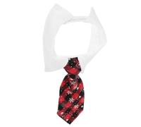 HOMSFOU Pañuelo para Perro y Gato Corbata Ajustable de Poliéster, Diseño de Cuadros Negro y Rojo, Talla M, Accesorio para Fiestas, Navidad y Uso Diario