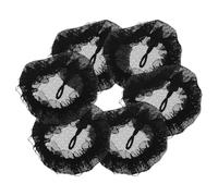 HOMSFOU para Moño de Encaje Grande 9,5 Cm Cordón Ajustable para Mujer Profesional 6 Piezas Red Transpirable Negra Auxiliar de Vuelo y Banca Uso Diario