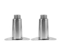 HOMSFOU Patas Ajustables de Acero Inoxidable 304, Soporte de 15 Cm con Perno de 1,6 Cm, Altura Regulable de 12,7 a 16,5 Cm para Estufas y Muebles, Juego de 2 Patas con Placa Triangular