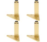 HOMSFOU Patas Metálicas Ajustables para Muebles 4unidades Color Dorado 60mm Almohadillas Antideslizantes Fácil De Instalar