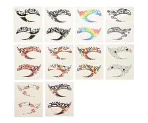 HOMSFOU Pegatinas Adhesivas para Delineador y Sombras de Ojos, Maquillaje Temporal 10 Pares Mezcla, Diseño Autoadherente para Festivales, Halloween y Uso Diario Estilo Varios estilos