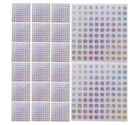 HOMSFOU Pegatinas Numéricas Autoadhesivas Holográficas Resistentes al Agua 20 Hojas Números del 1 al 100 Etiquetas Redondas Pequeñas para Oficina Aula y Organización de Inventario