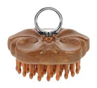 HOMSFOU Peine de Masaje Portátil de Madera de Sándalo Anillo, Peine Redondo de Dientes Finos para Cuero Cabelludo, Herramienta Antielectrostática para Hombres y Mujeres, Cuidado