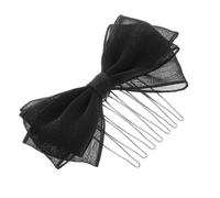 HOMSFOU Peine Lateral Negro Lazo de Tul para Niñas, Accesorio para Cabello Fino, Peine Decorativo Insertable para Flequillo, Complemento Elegante para Uso Diario y Ocasiones Obsequios